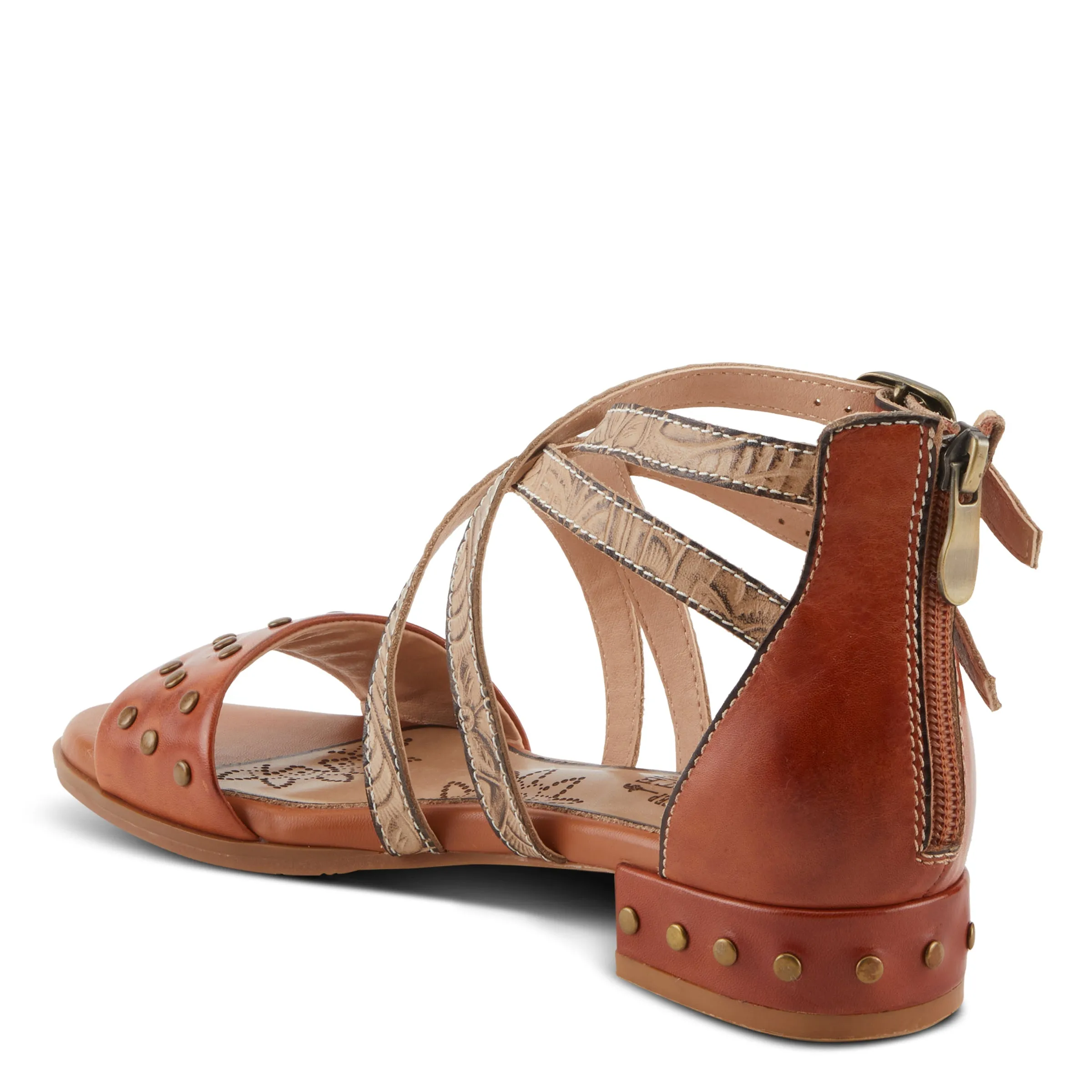 Spring Step Shoes  L'Artiste Carys Sandals Women’s Leather Black 1" Heel