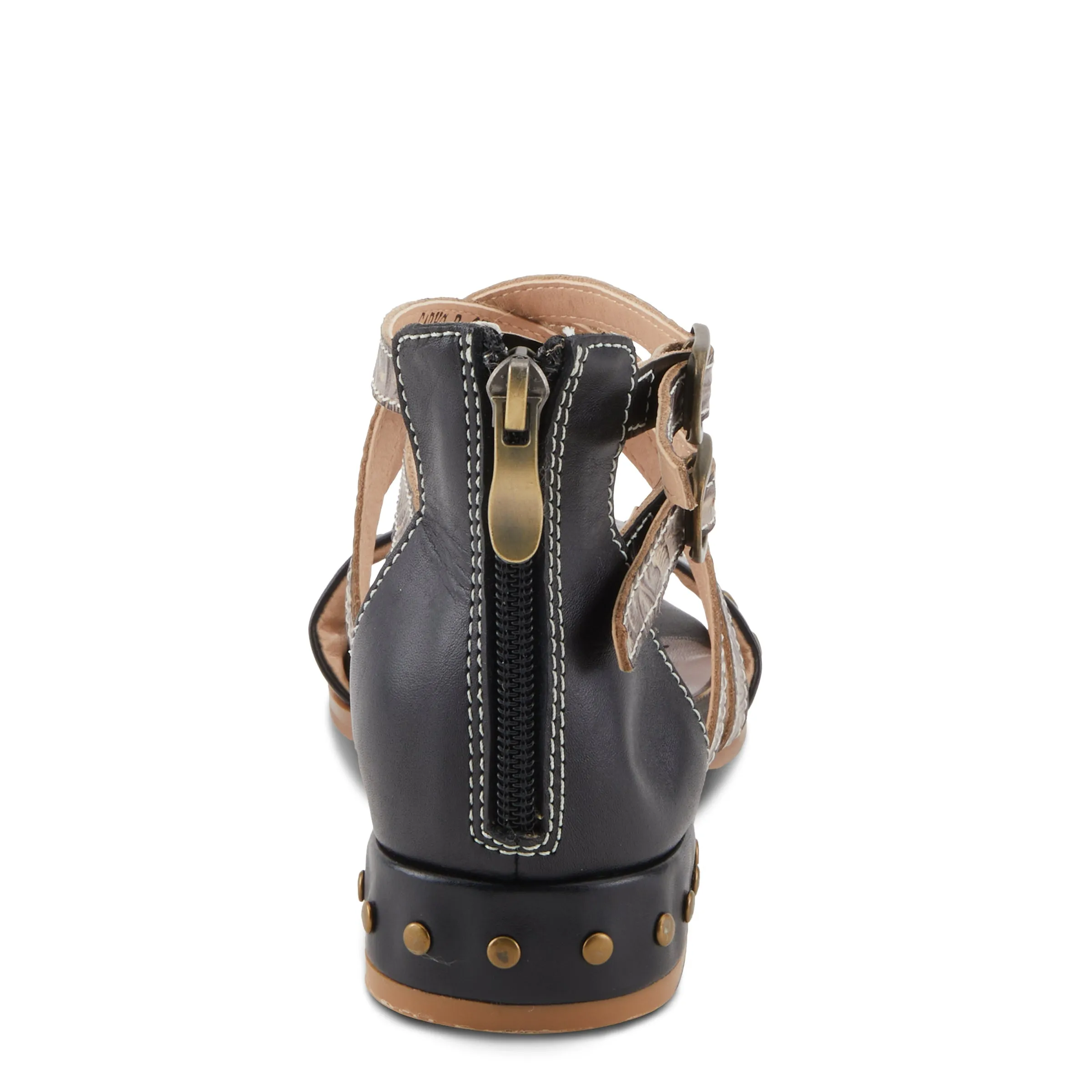 Spring Step Shoes  L'Artiste Carys Sandals Women’s Leather Black 1" Heel