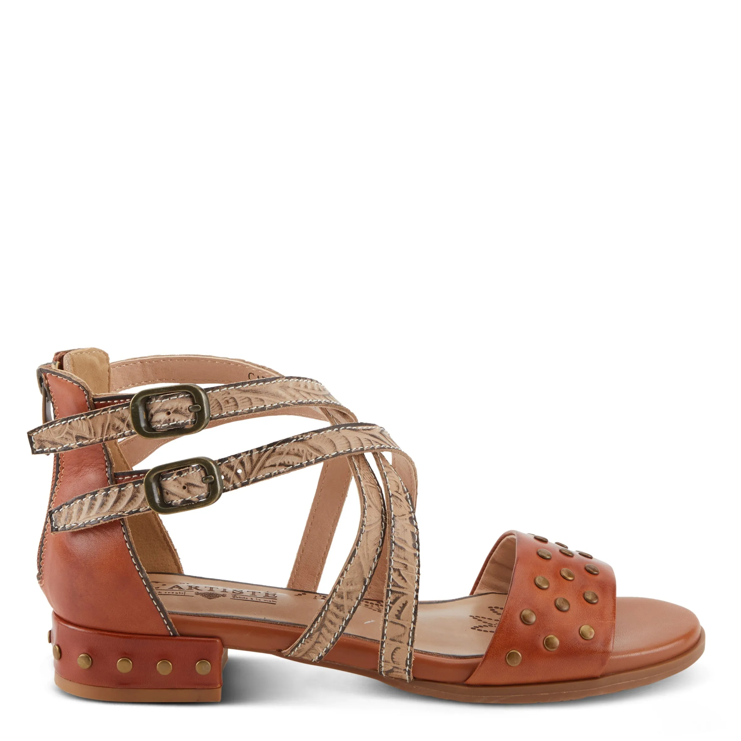 Spring Step Shoes  L'Artiste Carys Sandals Women’s Leather Black 1" Heel