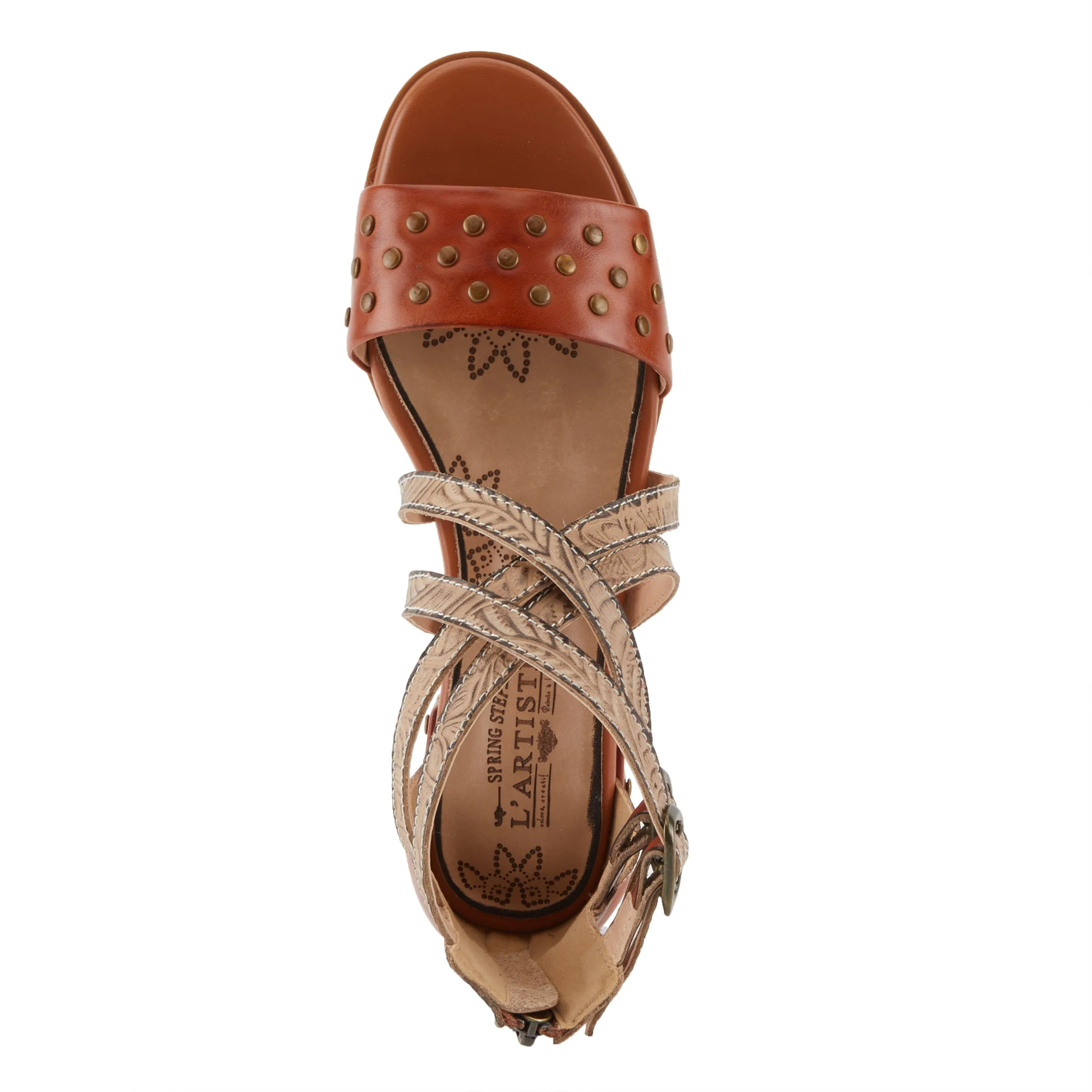 Spring Step Shoes  L'Artiste Carys Sandals Women’s Leather Black 1" Heel