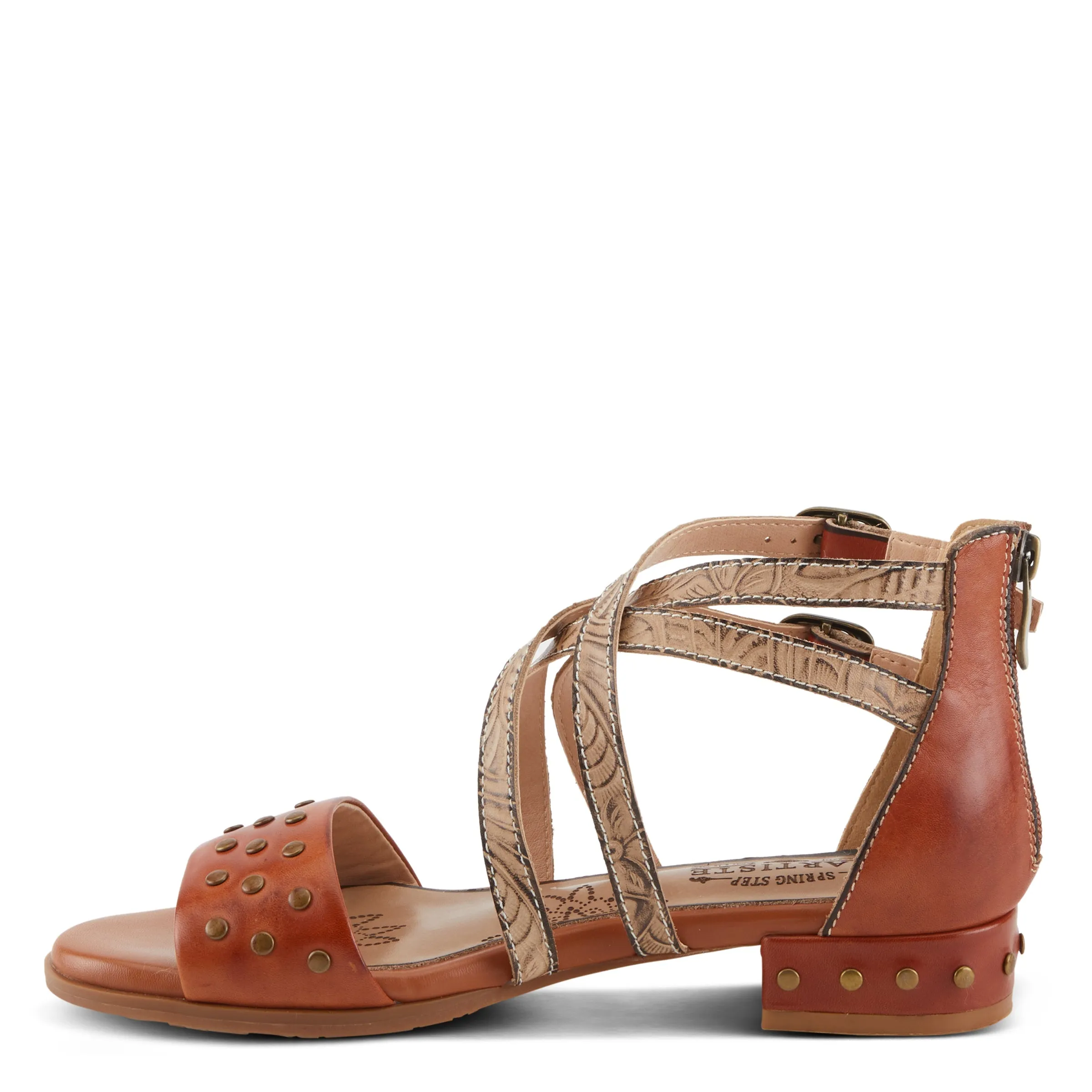 Spring Step Shoes  L'Artiste Carys Sandals Women’s Leather Black 1" Heel