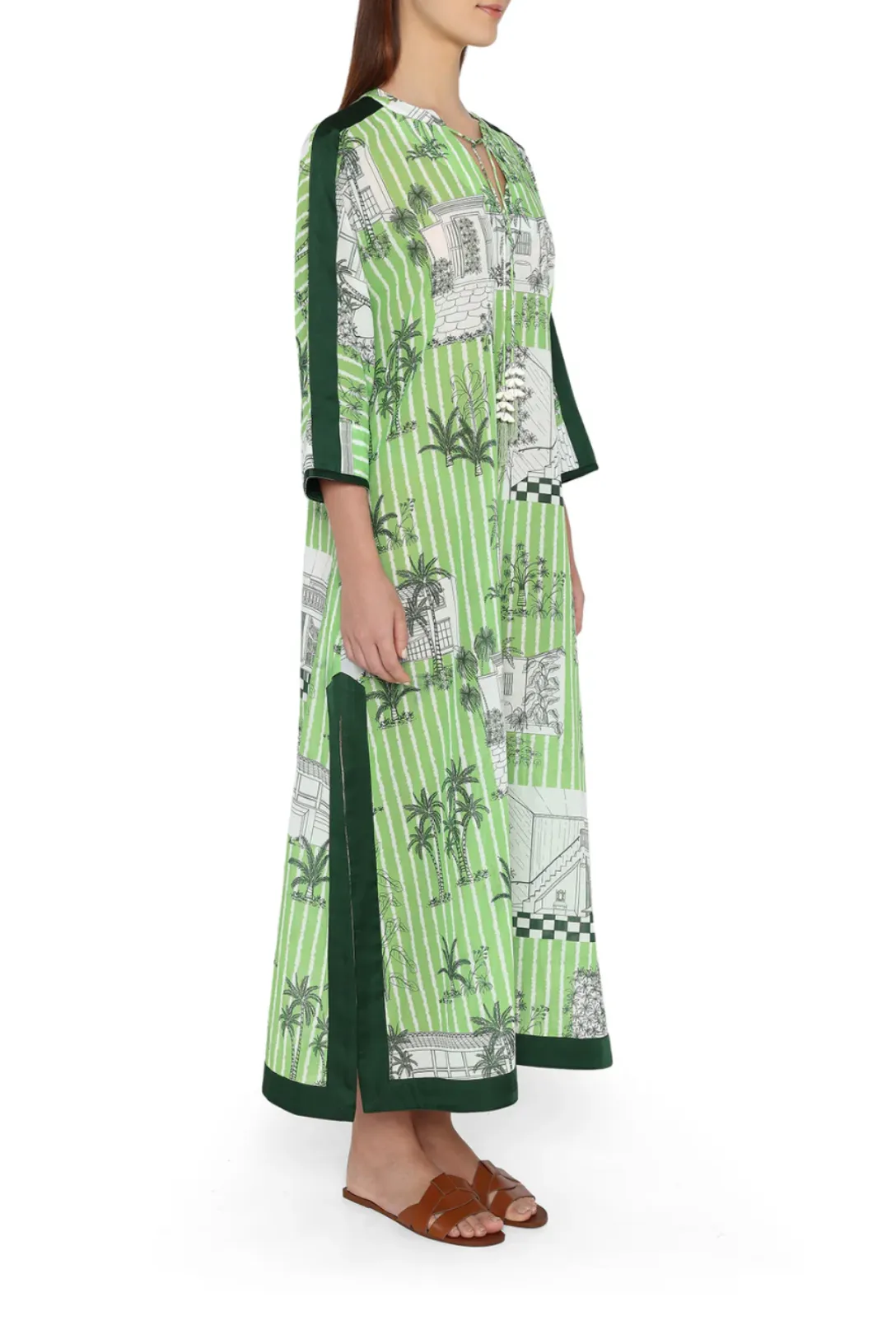 Studio Kaftan Dress | Pistachio Stripe Studio