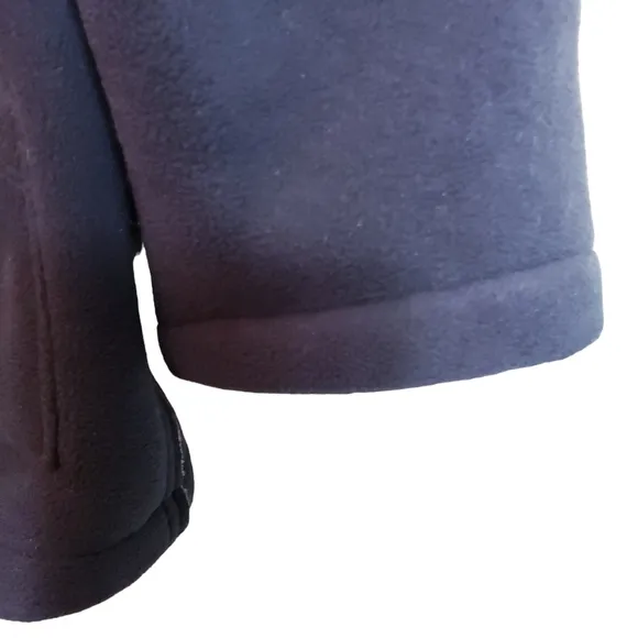 Susan Graver Reversible Polar Fleece Sherpa Coat Large Black Gray New
