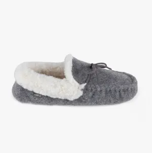 Totes Toasties FELT Womens Moccasin Slippers Grey