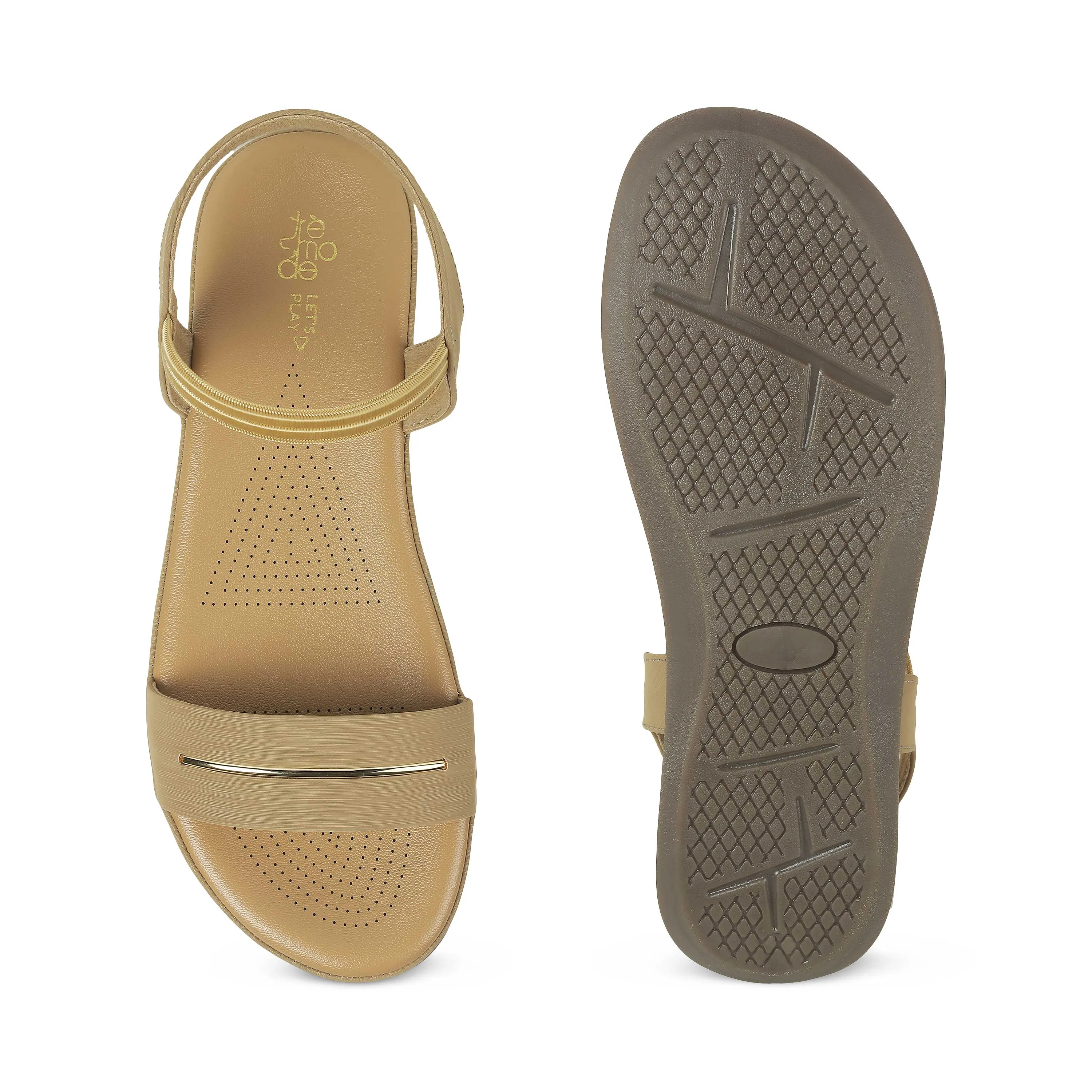 Tresmode Ajio Beige Women's Casual Platform Flats