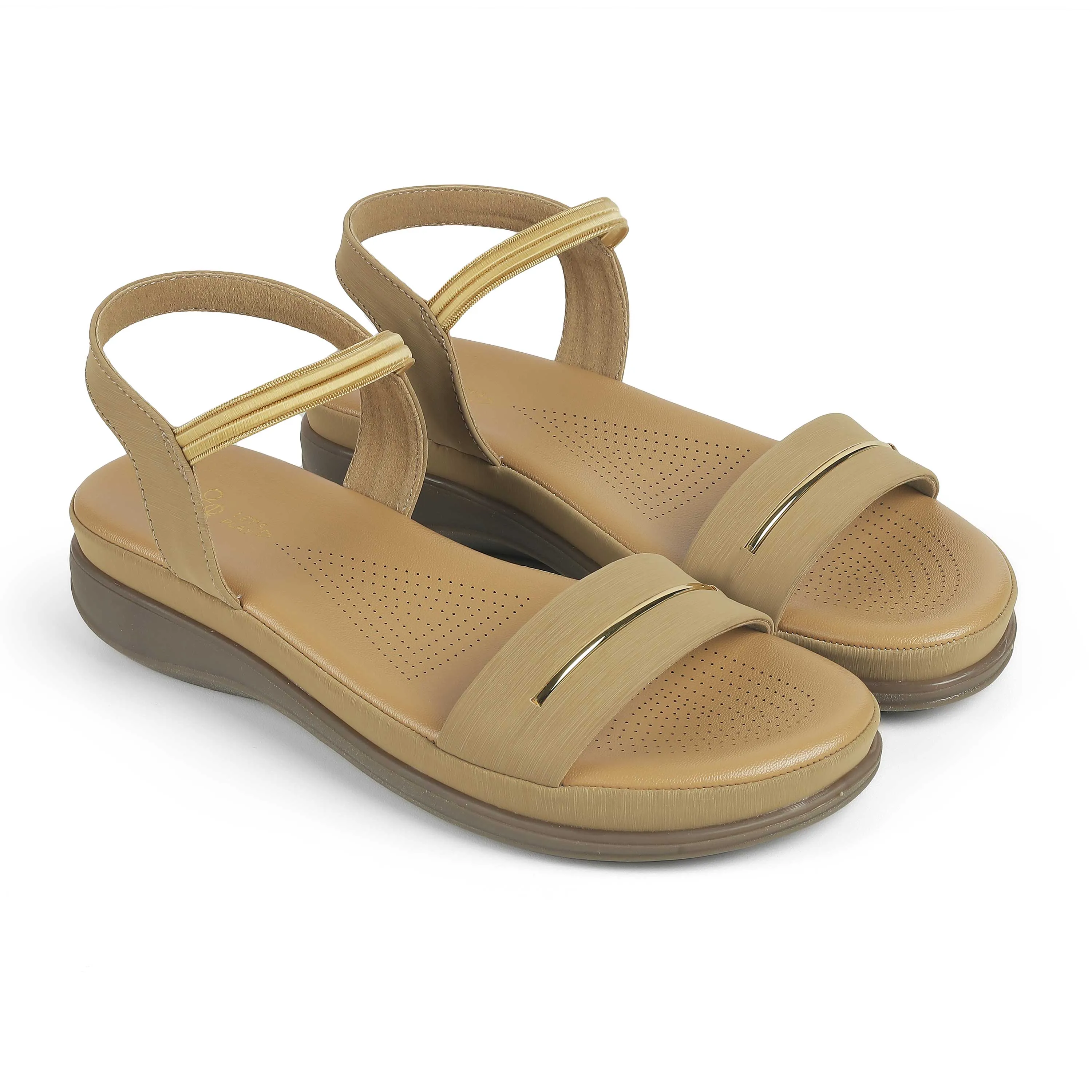 Tresmode Ajio Beige Women's Casual Platform Flats