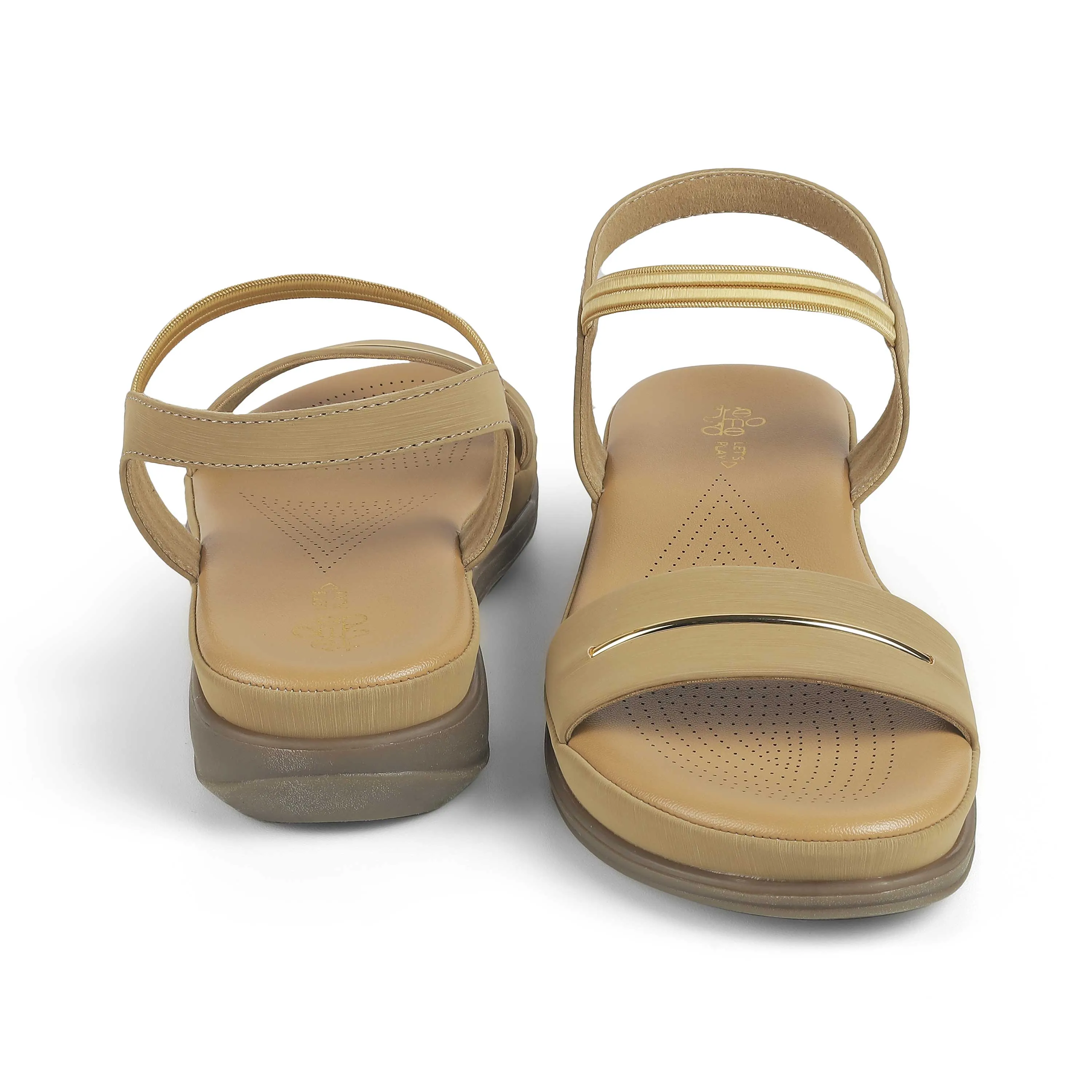 Tresmode Ajio Beige Women's Casual Platform Flats