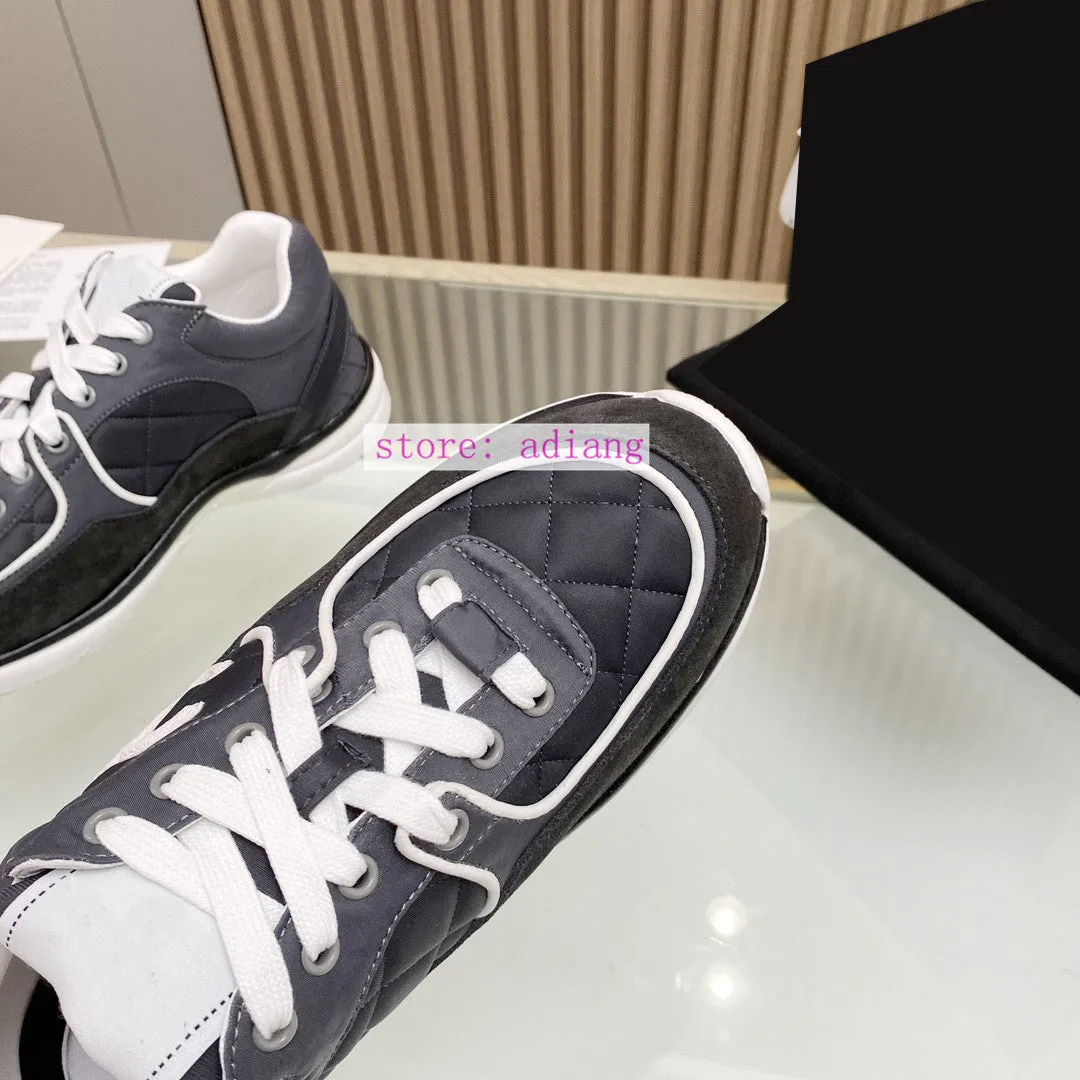 tweed & chamois lace up casual shoes fashion flats women 2023 35-40 high quality