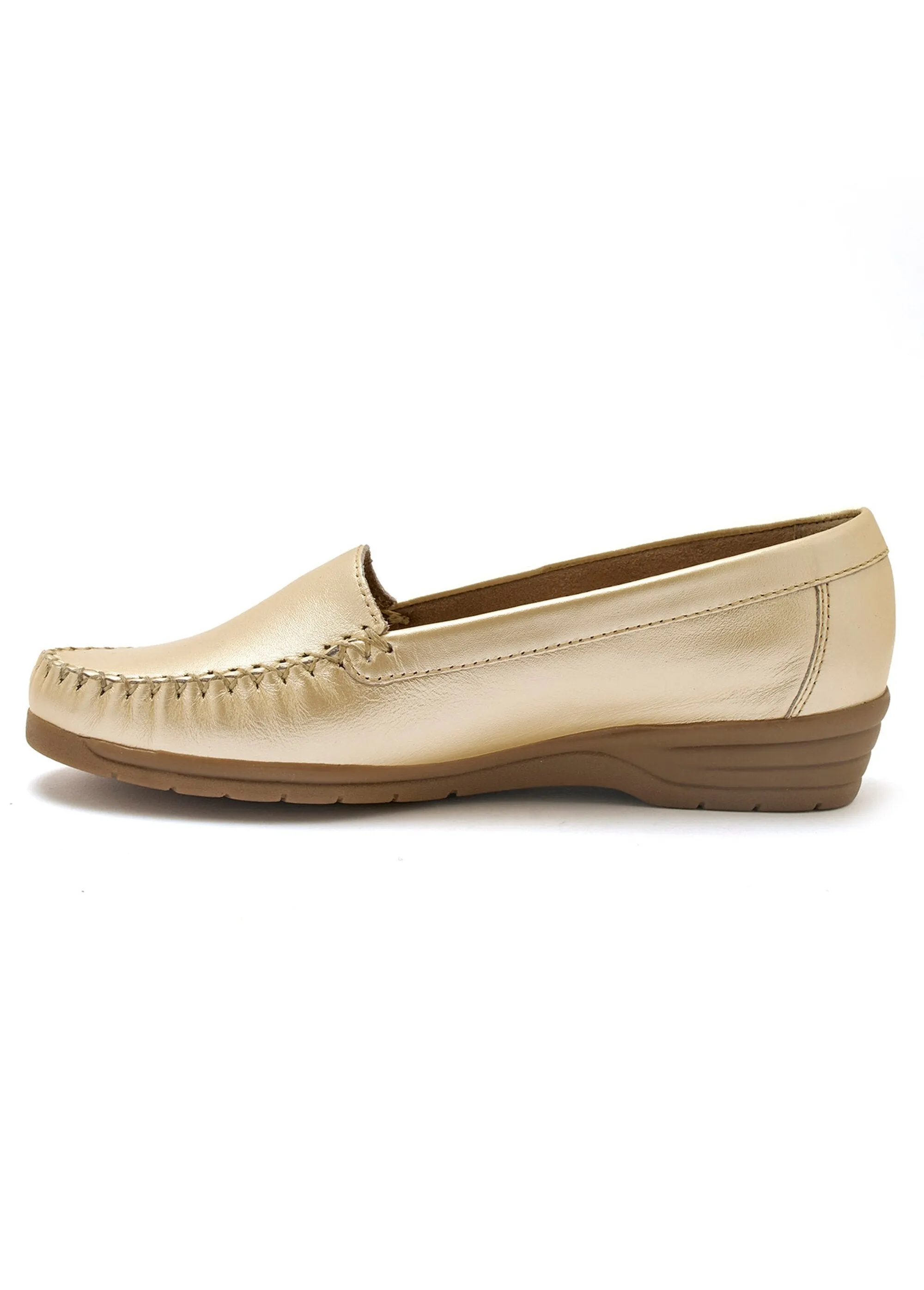 Wide width leather moccasins