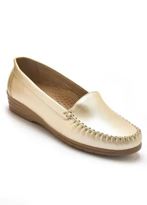 Wide width leather moccasins