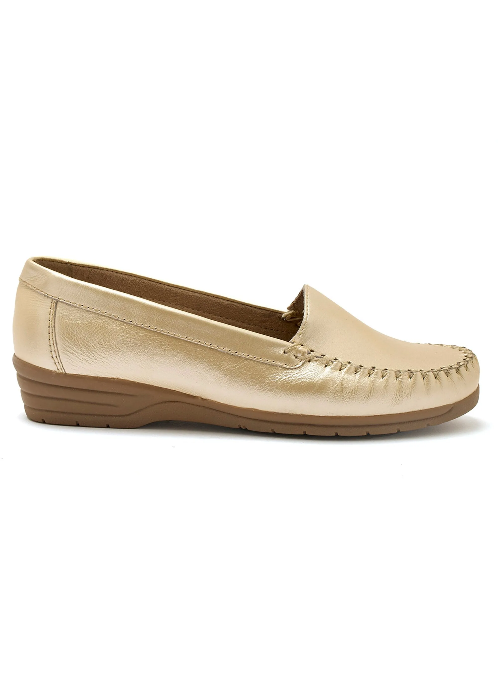 Wide width leather moccasins