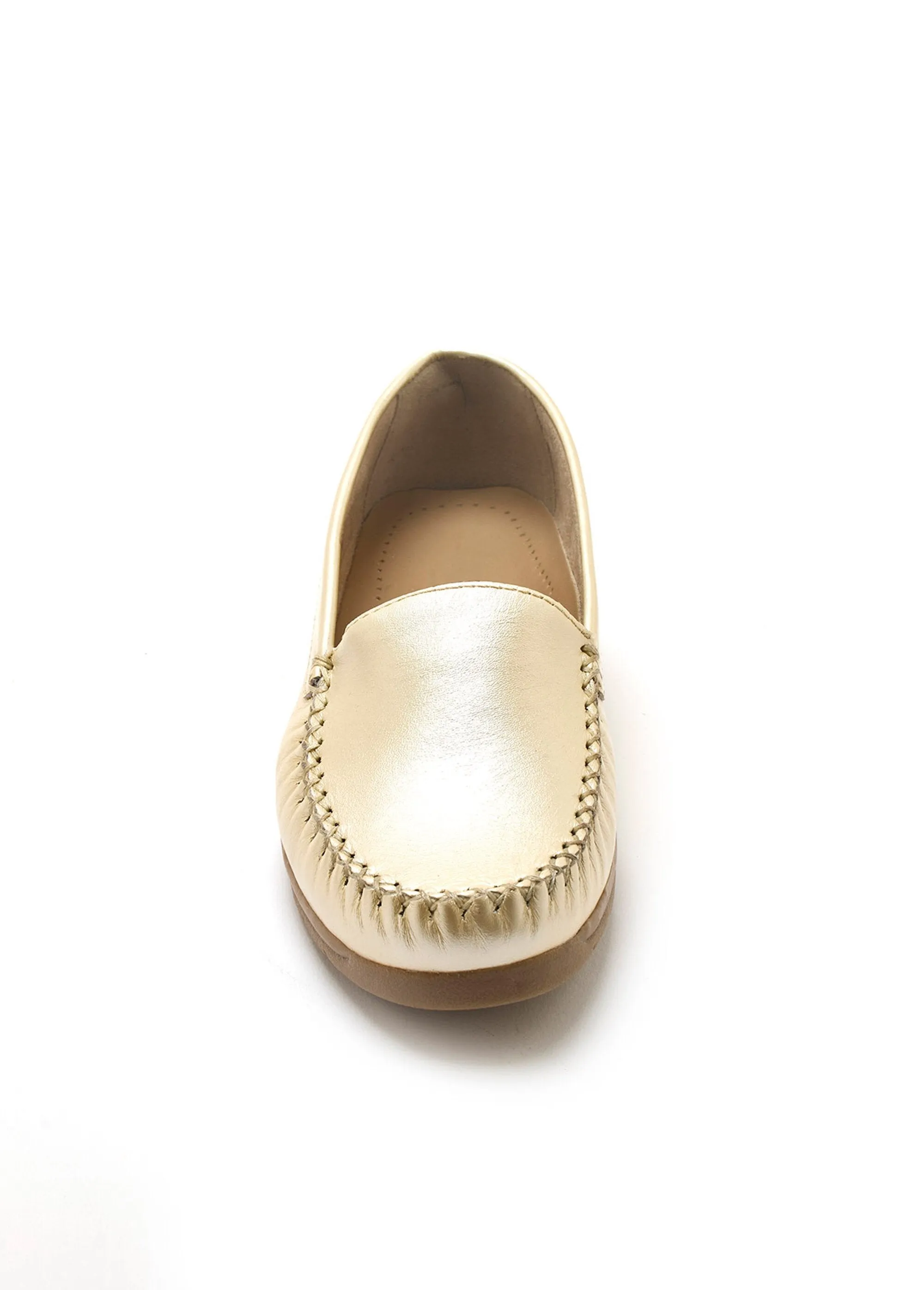 Wide width leather moccasins