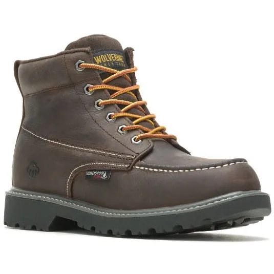 Wolverine Men's Floorhand 6" Soft Toe Waterproof Work Boot -Coffee- W230025