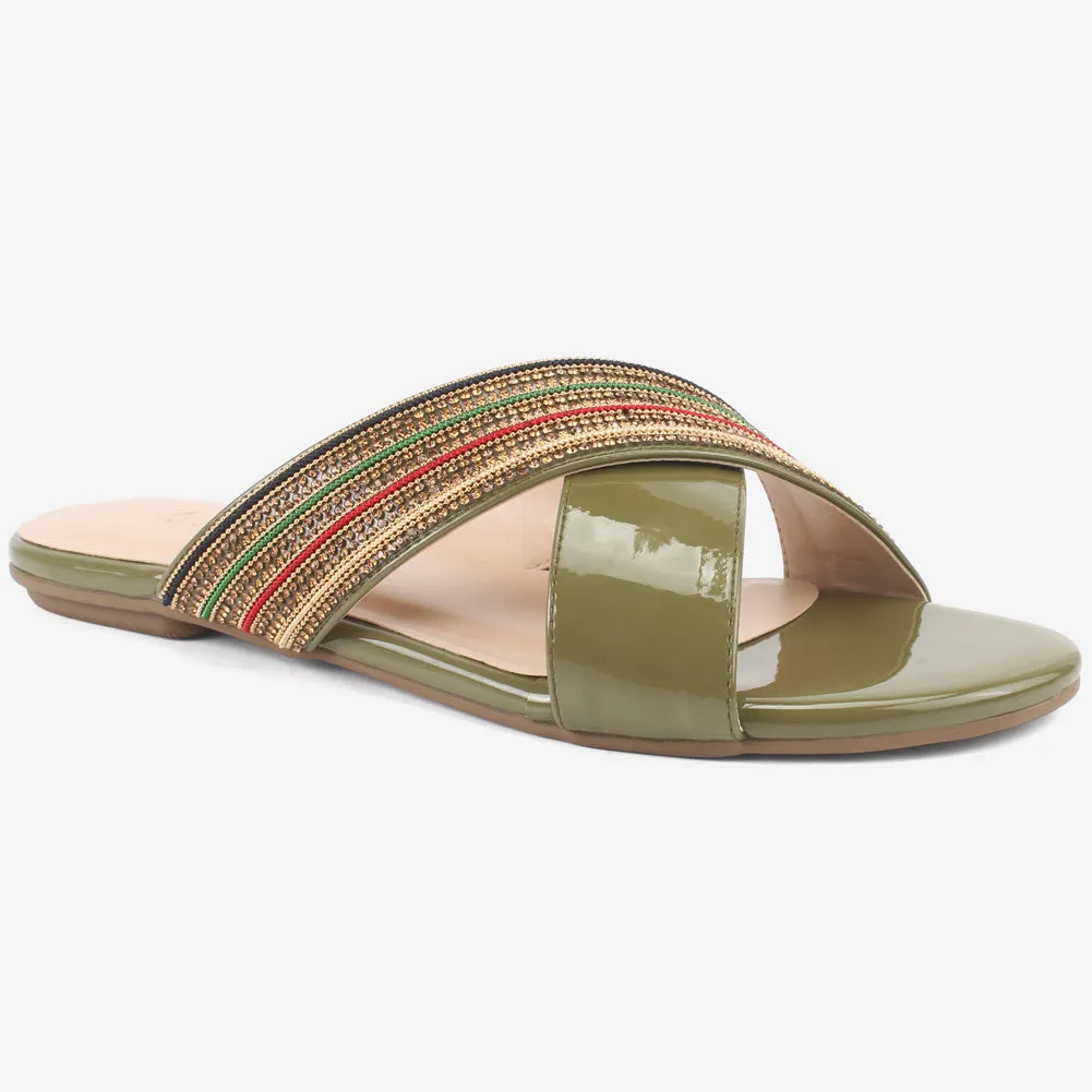 Women "BRIGITTA" Casual Flat Slippers