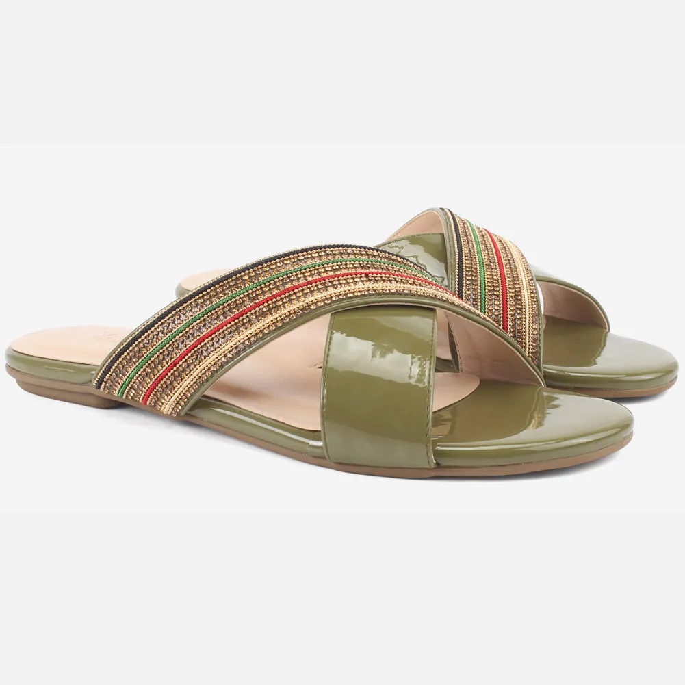 Women "BRIGITTA" Casual Flat Slippers