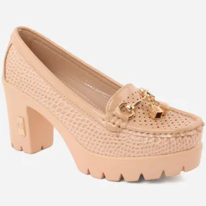 Women "LAYLA" Block Heel Platform Moccasins