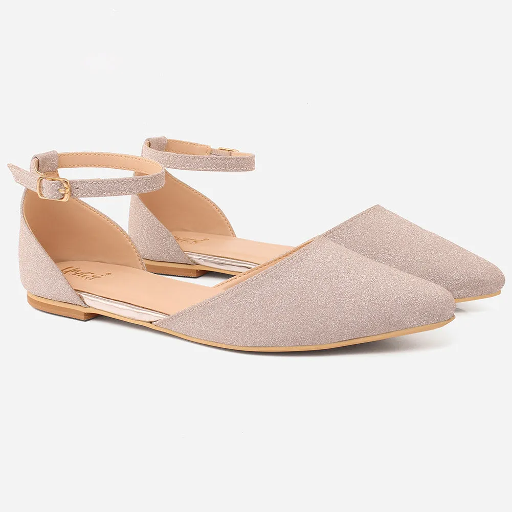 Womens "HARLEY" Ballet Flats Ankle Strap Dress Shoes Sandals