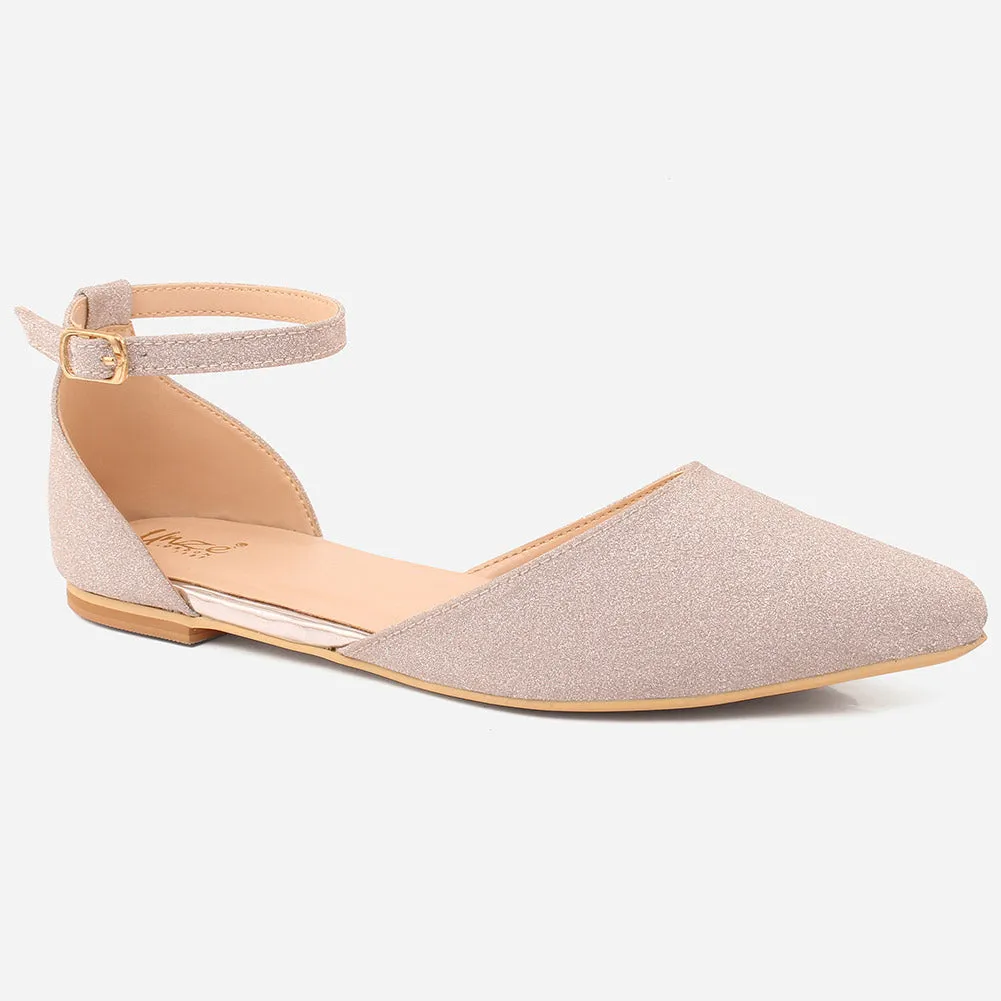 Womens "HARLEY" Ballet Flats Ankle Strap Dress Shoes Sandals