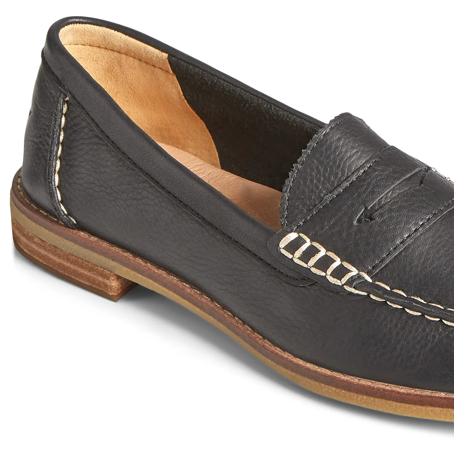 Women's Seaport Penny Leather Casual Loafers - Black (L139339570)