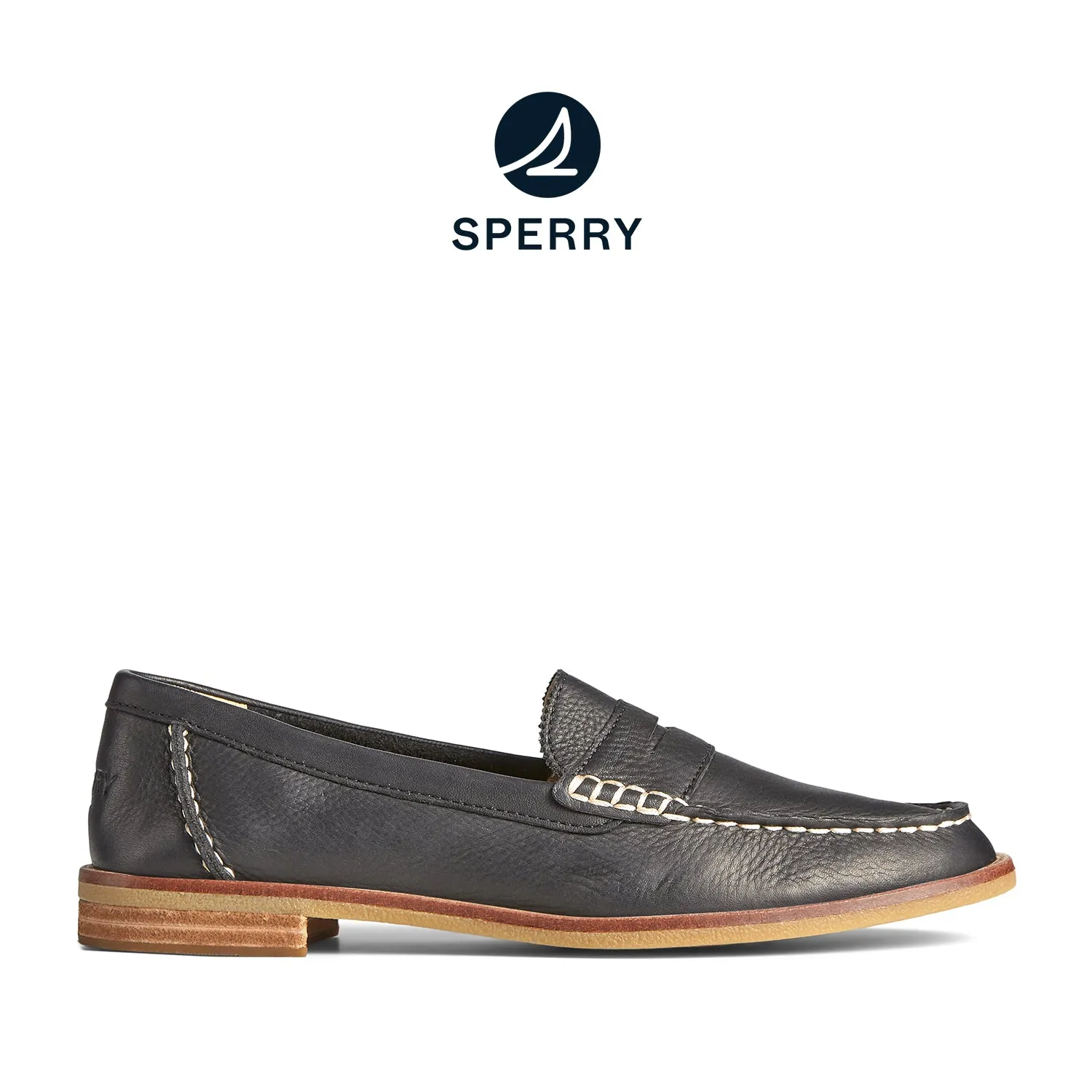 Women's Seaport Penny Leather Casual Loafers - Black (L139339570)